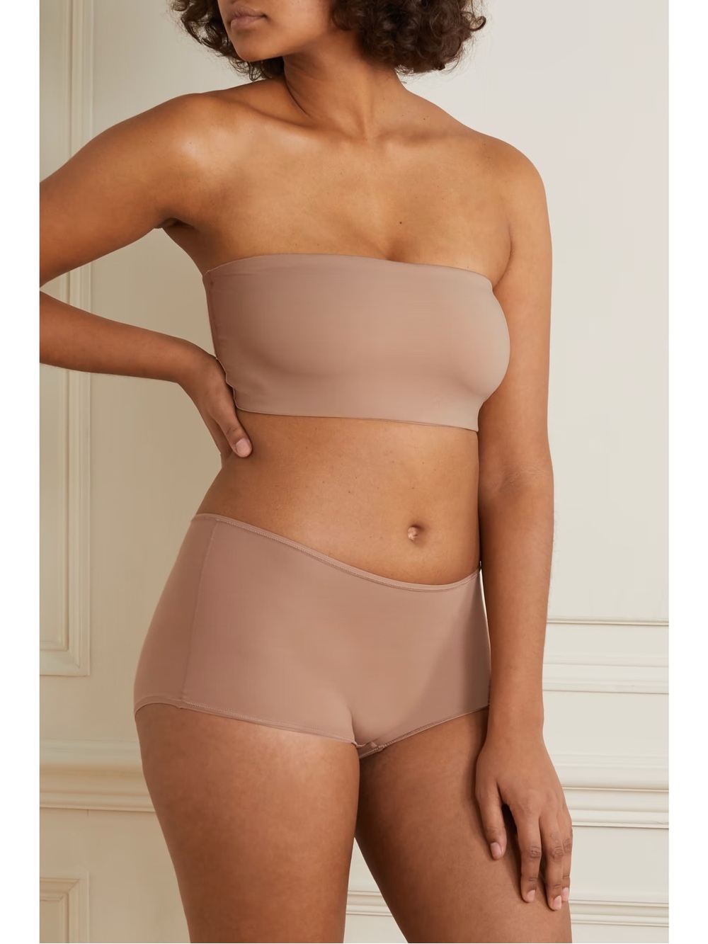 SKIMS Fits Everybody Bandeau Bra Cocoa XS Seamless Strapless Bralette - Picture 2 of 4